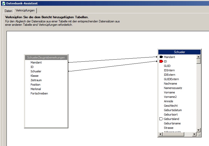 Der Datenbank-Assistent in Crystal Reports