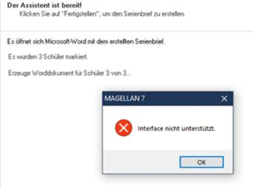 Fehlermeldung beim Aufruf des Seriendrucks